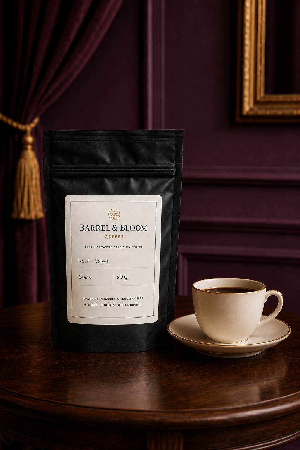 No. 4 - Velvet coffee cup lifestyle from Barrel & Bloom Coffee