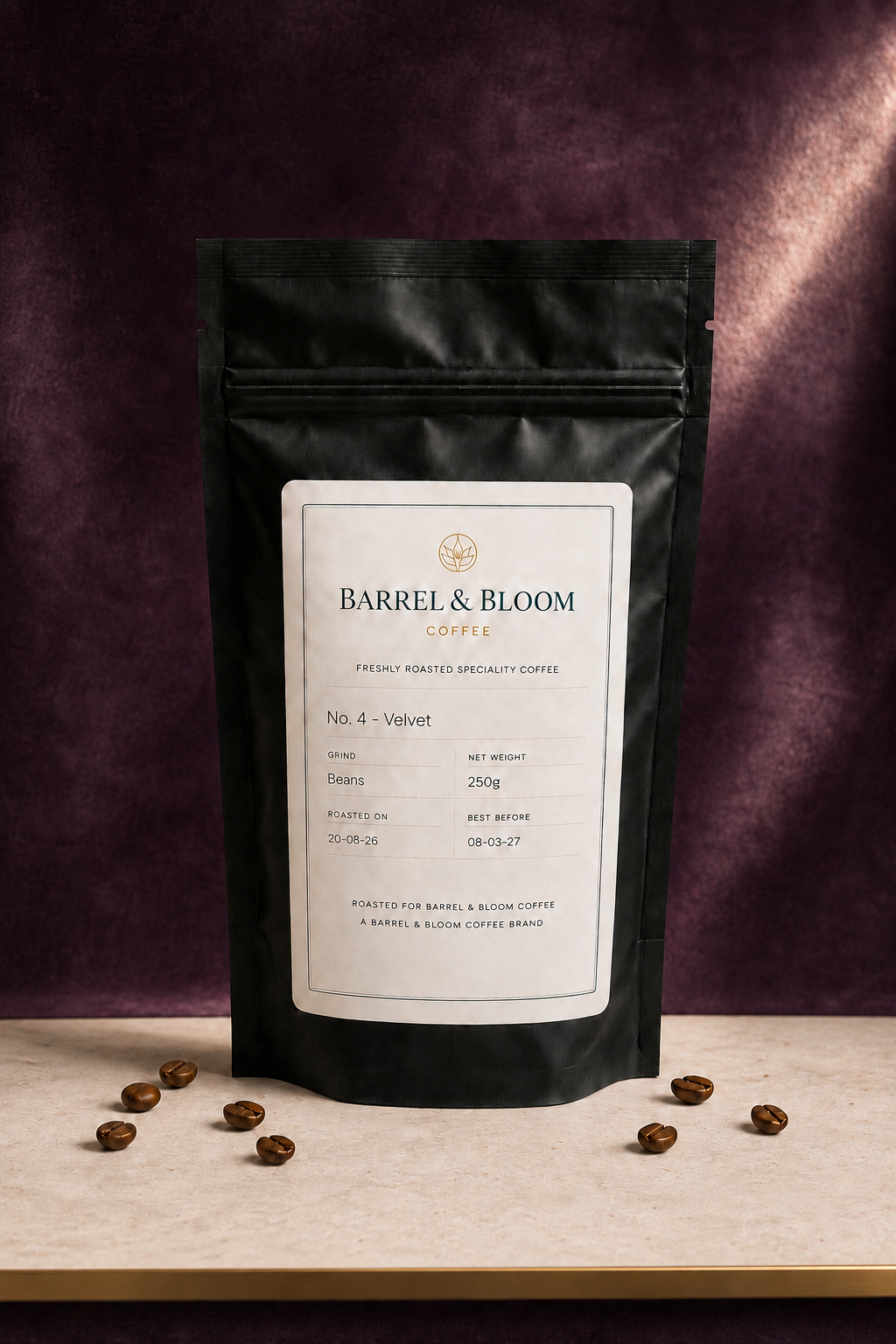 No. 4 - Velvet approved coffee bag hero from Barrel & Bloom Coffee